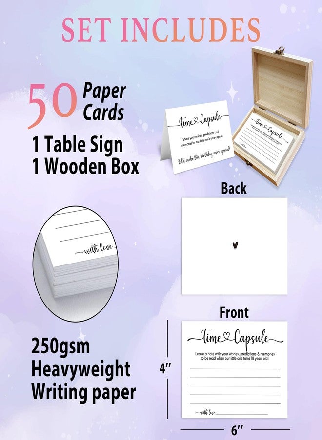 Crocothemis Time Capsule Box 1st Birthday, Baby Time Capsule Box for First Birthday Party Games, Set of 50 Wishes Card Gifts Keepaske Decorations for Baby(Minimalism) -A01 - Image 2